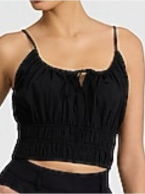Express Black Smocked Waist Cami Scoop Neck